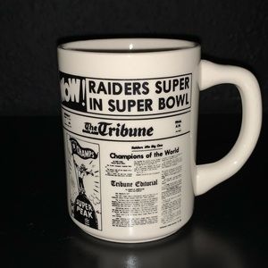 VTG SB Oakland Raiders Oak Tribune Newspaper mug
